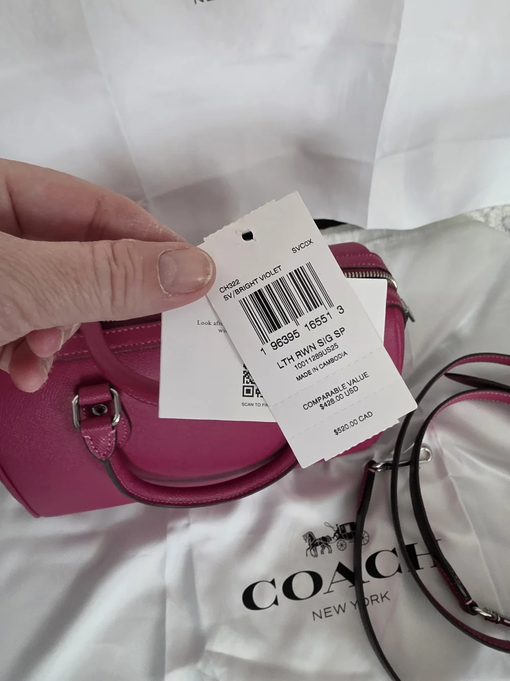 Coach Crossgrain Leather Rowan Satchel in Raspberry Pink - Picture 4 of 7